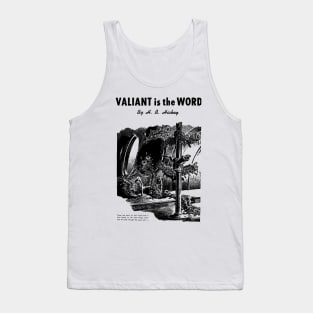 Valiant in the Word Black Ink Retro Vintage Stencil Tank Top